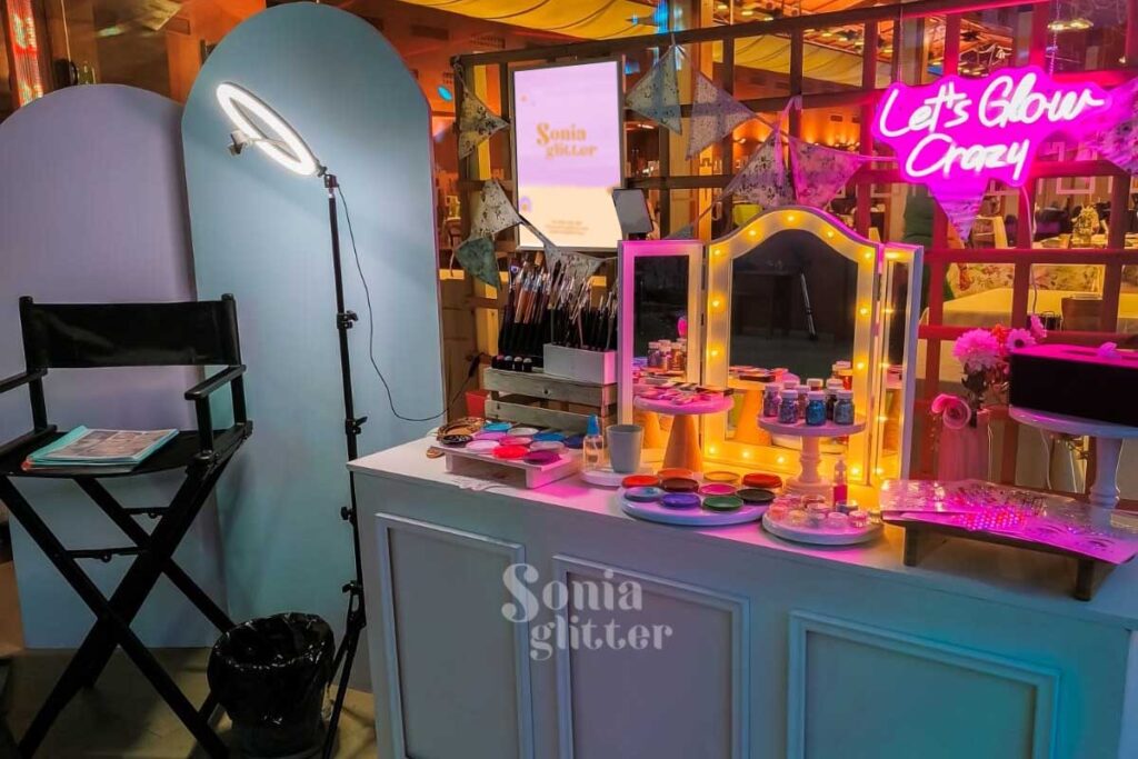 sonia glitter, face paint, pintacaras, glitter bar, bodas, asturias, bodas asturias, glitter bar asturias